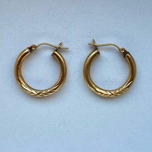 14K gold plated tiny small hoop earrings